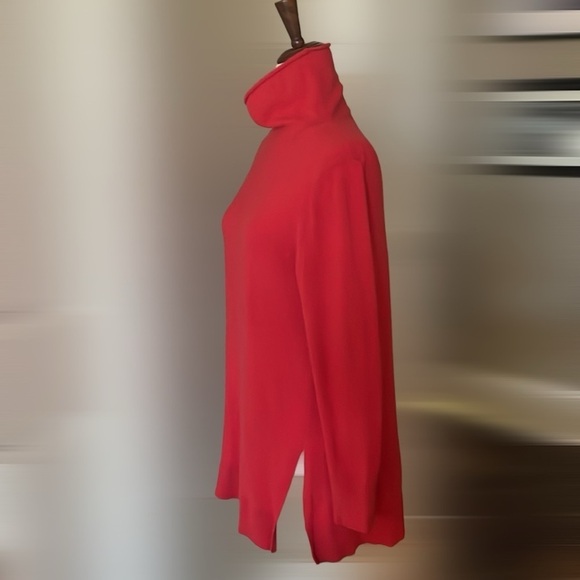 Ann Taylor Petite Turtleneck Tunic Sweater Red LP - Picture 3 of 6